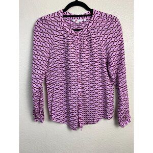 Boden Geometric Pink and Black Blouse